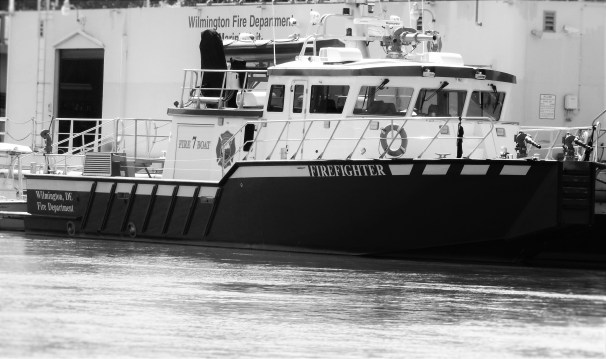 Fireboat, Cee’s Black & White Photo Challenge: Things with Engines or Motors,