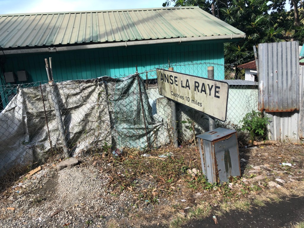 Anse La Raye sign in St. Lucia