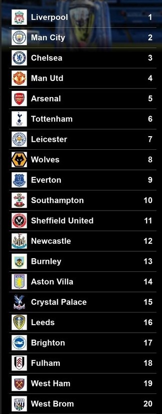 Renegade's 2020-2021 Premier League Predictions